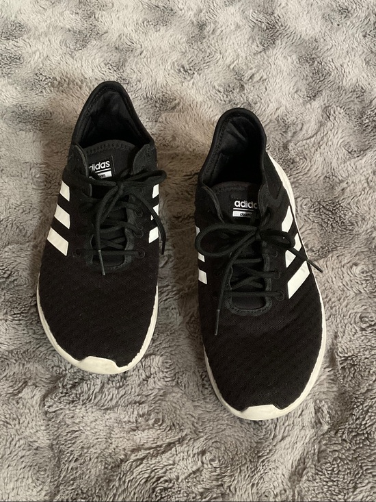 adidas Shoes - adidas Women's Black Sneakers with White Stripes
